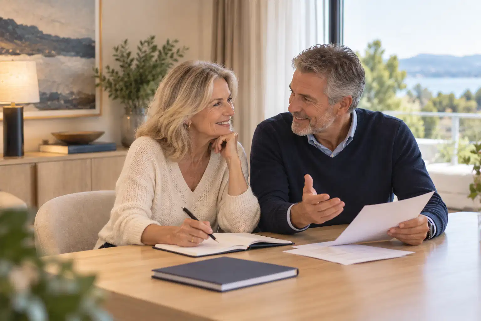 Couple préparant sereinement sa retraite